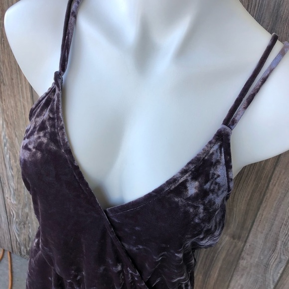 KENDALL & Kylie Gunmetal Velvet Romper Playsuit - Picture 3 of 14